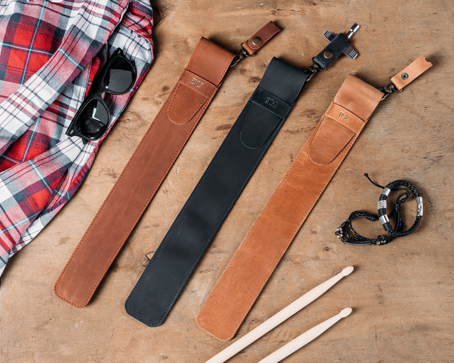 Leather Drumstick Holder Personalized Drumstick Case Etsy