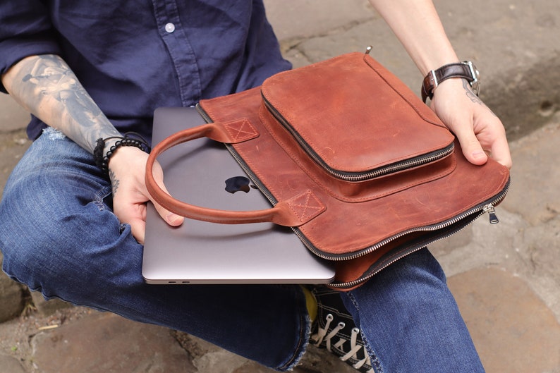 Handmade Leather Macbook Air Bag Vintage Leather Macbook Pro Etsy