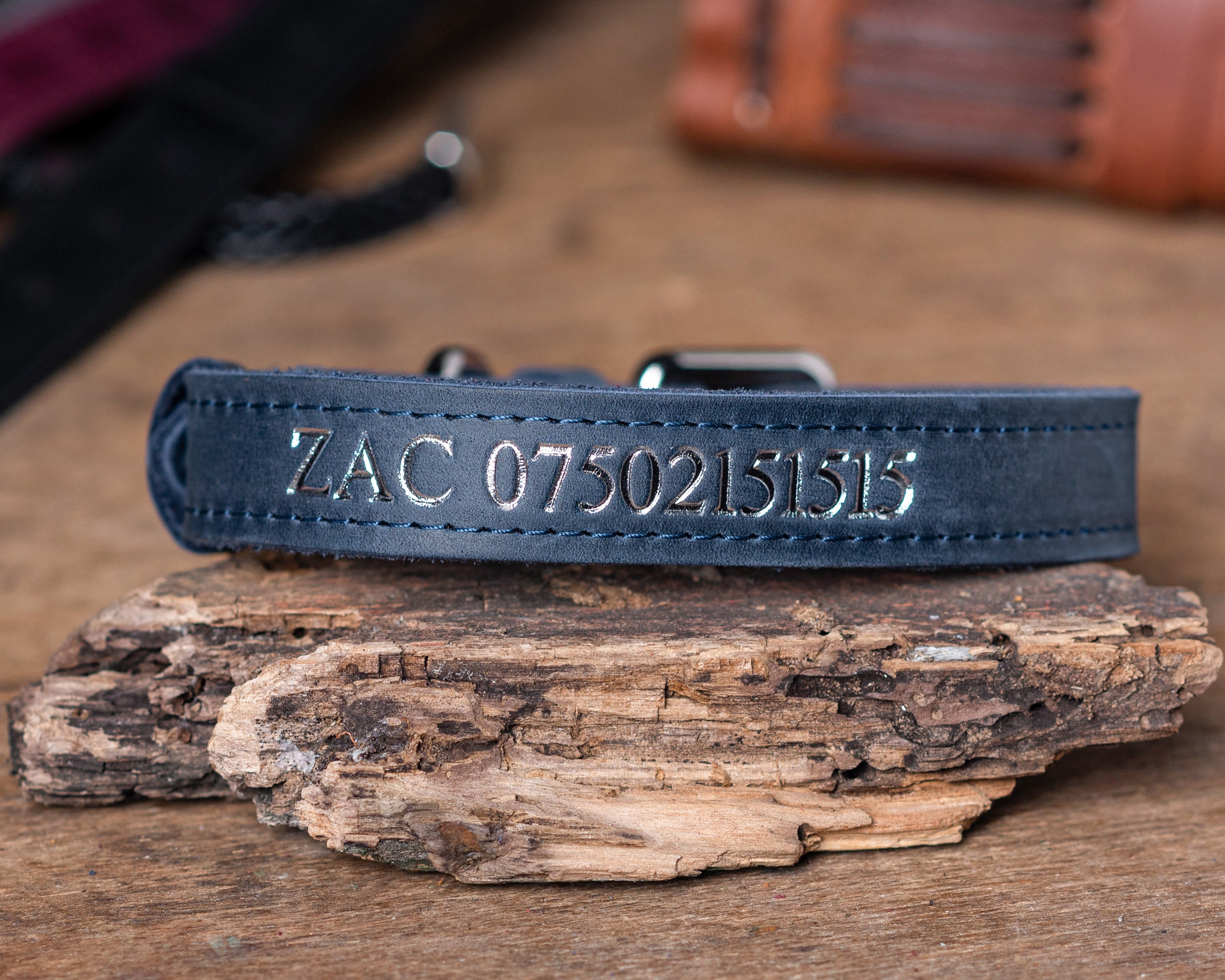 Personalized Leather Dog Collar, Personalized Dog Collar, Genuine Leather Dog Collar, Engraved Leather Dog Collar, Customized Dog Collar