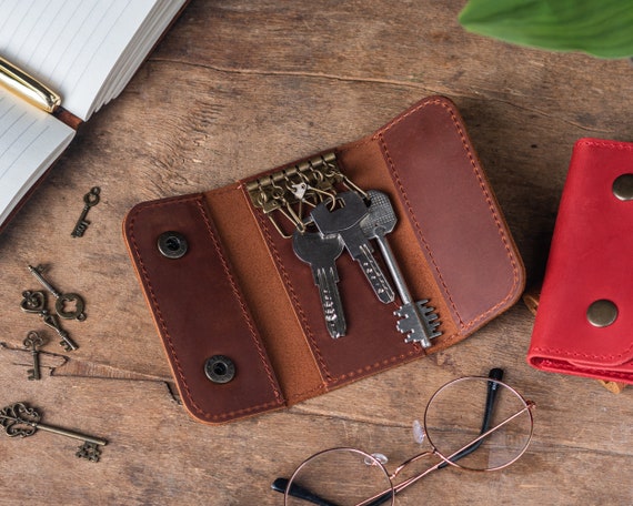 Personalized Leather Key Case Leather Key Holder Key Pouch Wallet Customized Key Wallet Key Organizer Case Leather Key Holder Case Etsy