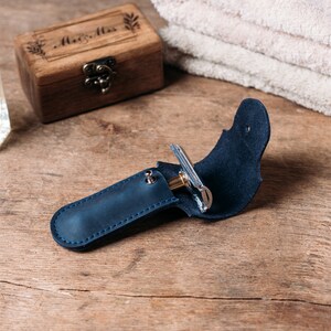 Customized Leather Razor Cover, Handcrafted Leather Razor Case Holder ...