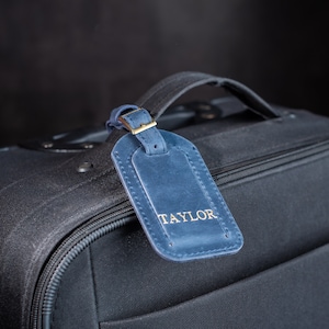 Gepersonaliseerde lederen bagagelabels, koffers bagagelabels, taslabels voor bagage, naamlabels voor bagage, koffer-ID leren label