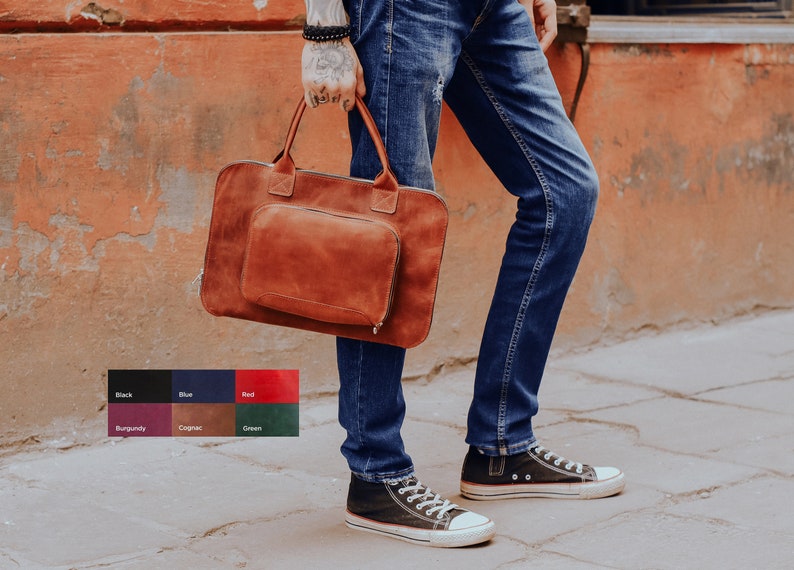 Handmade Leather Macbook Air Bag Vintage Leather Macbook Pro Etsy