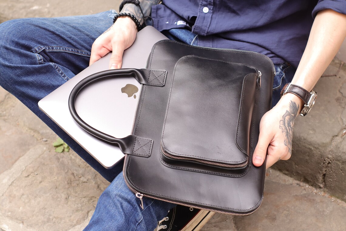 Handmade Leather Macbook Air Bag Vintage Leather Macbook Pro Etsy