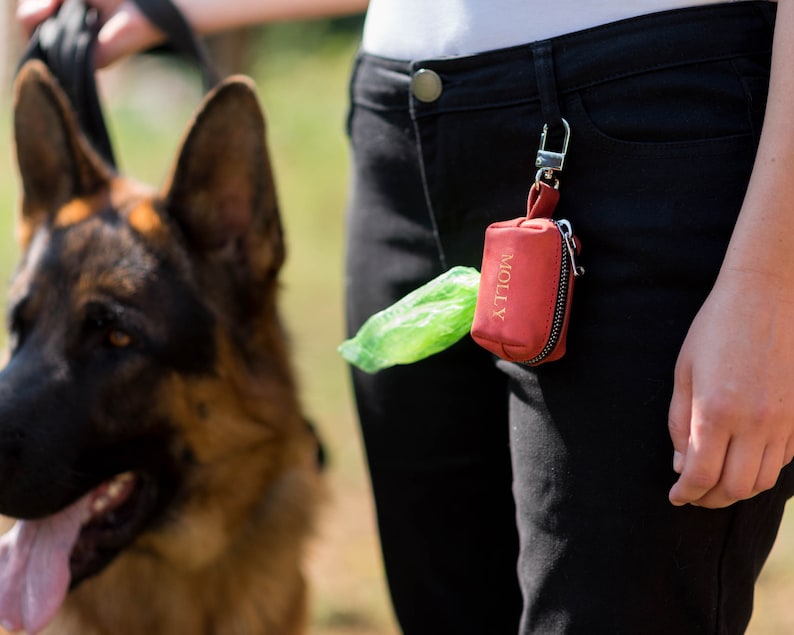 Personalized Leather Dog Poop Bag Holder Dog Poop Bag Etsy