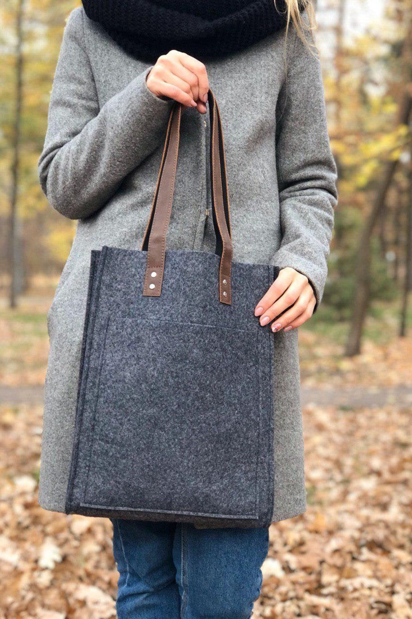 Handmade Felt Tote Bag Handmade Felt Bag Felt Handbag Felt Etsy