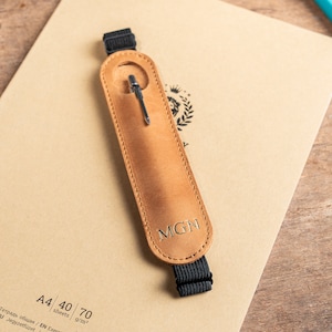 Portalápices personalizado, funda de cuero ajustable para cuaderno, estuche para diario, funda para lápices, estuche para transportar bolígrafos