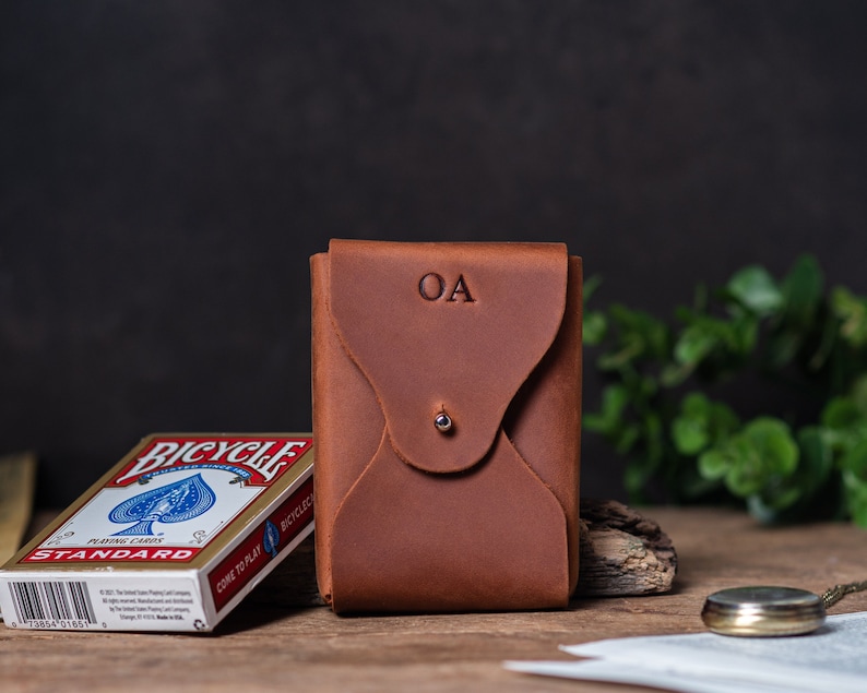 Leather Playing Card Case Playing Card Sleeve Holder Playing Etsy