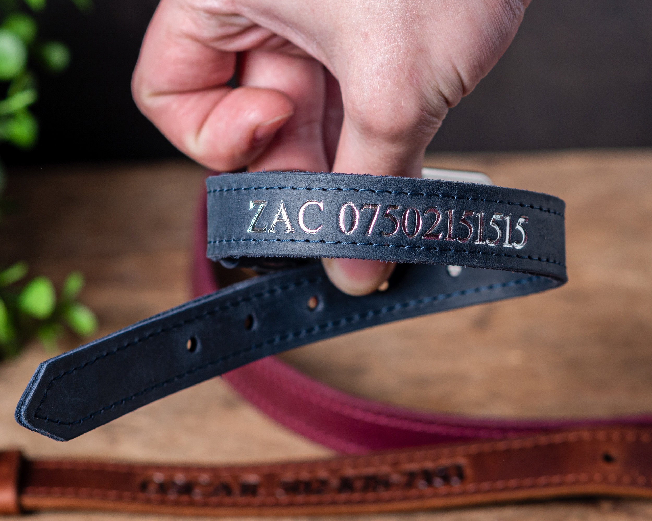 Personalized Leather Dog Collar, Personalized Dog Collar, Genuine Leather Dog Collar, Engraved Leather Dog Collar, Customized Dog Collar