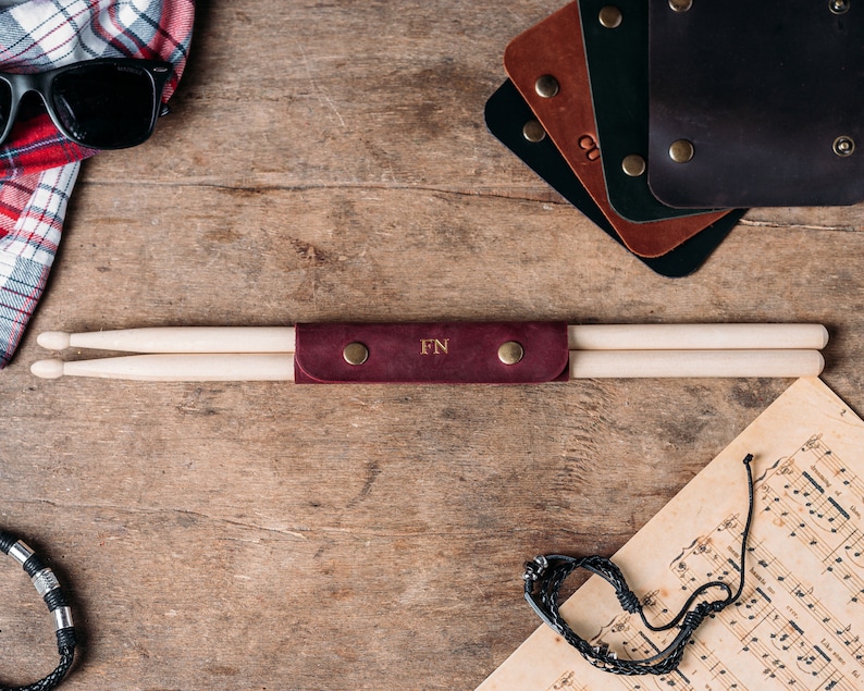 Personalized Drumstick Holder Leather Drumstick Case Etsy