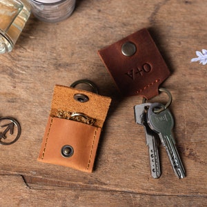 Ringhalter Schlüsselanhänger, Leder Hochzeit Ring Etui Halter, Schmuck Ring Etui Schlüsselanhänger, Ring Beutel Aufbewahrer, Damen Ohrringe Etui Tasche