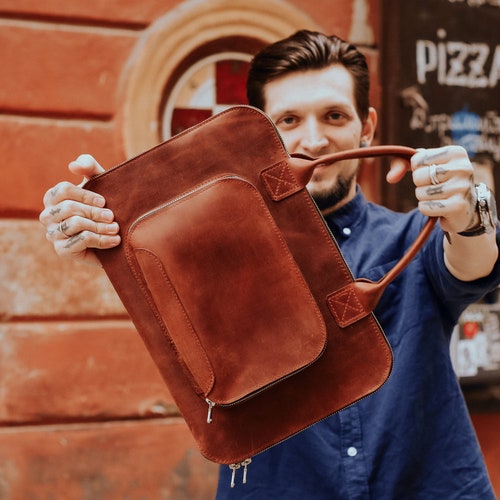 Handmade Leather Macbook Air Bag Vintage Leather Macbook Pro Etsy