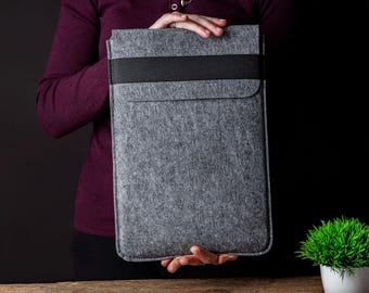 Handmade Felt MacBook Sleeve for Air, Pro, and Neo, Slim 13–16 Inch Case