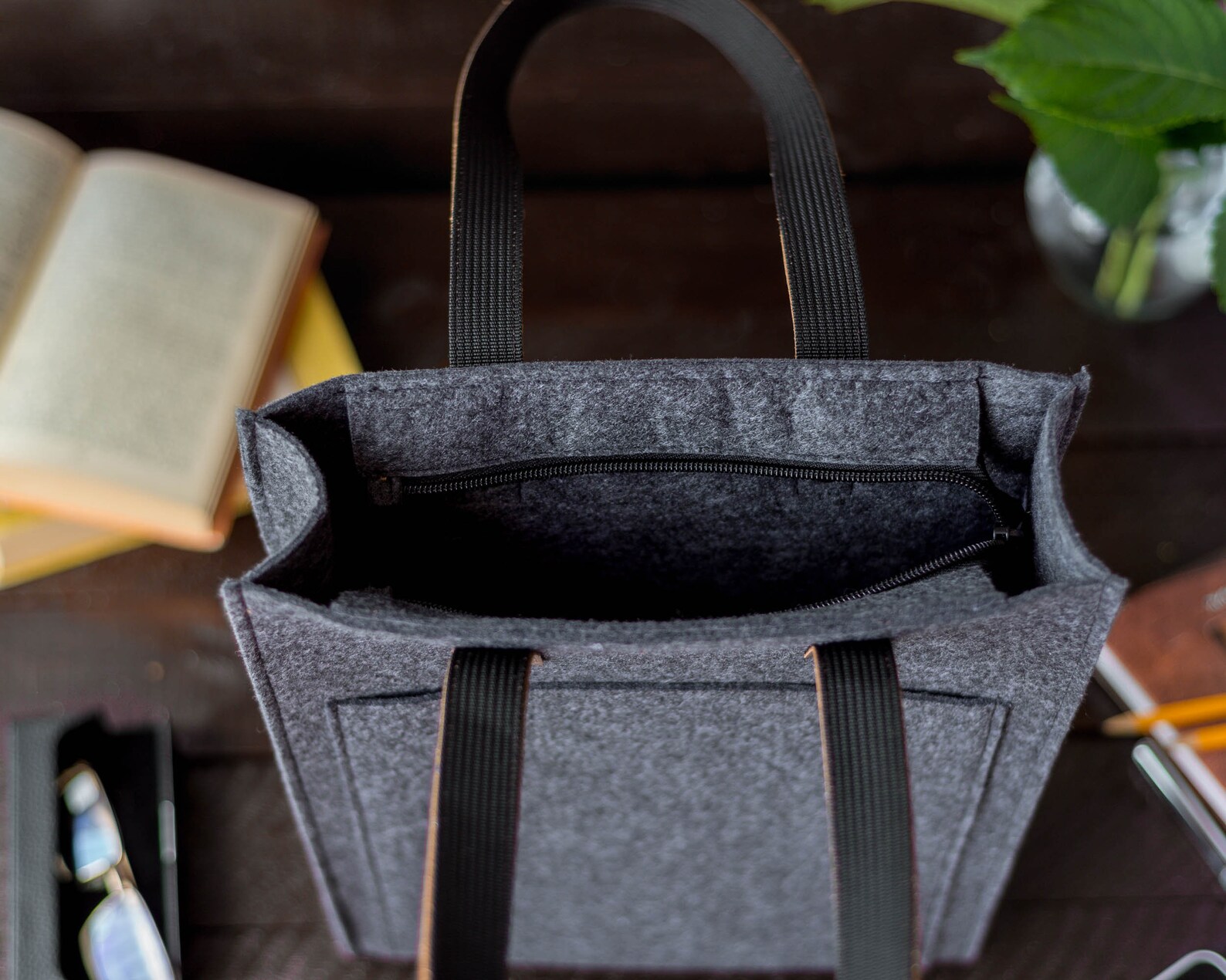 Handmade Felt Tote Bag Handmade Felt Bag Felt Handbag Felt Etsy