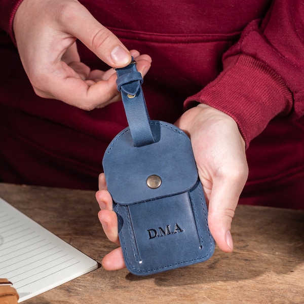 Personalized Leather Luggage Tag, Suitcase Identifier