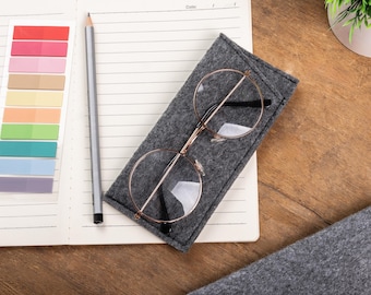 Felt Glasses Case, Eyeglass Case, Reading Glasses Case, Sunglasses Sleeve, Eyewear Case, Sunglasses Pouch Bag