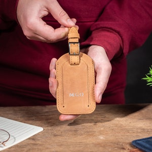Gepersonaliseerde lederen bagagelabels, koffers bagagelabels, taslabels voor bagage, naamlabels voor bagage, koffer-ID leren label