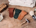 Customized Leather Razor Cover, Handcrafted Leather Razor Case Holder, Leather Razor Sheath, Straight Razor Protector, Razor Holster product logo