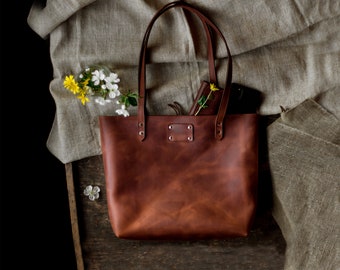 Leren tassen dames, Everyday Tote Bag, Echte leren tas, Damesschoudertas, Damesportemonnee, Tote tas met rits voor dames