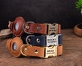 Personalized Leather Dog Collar with AirTag Holder, Personalized Dog Collar, Genuine Leather Dog Collar, Engraved Leather Dog Collar Airtag product logo