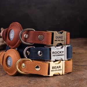 thumbnail image 2 of Personalized Faux Leather Dog Collar With Laser Engraved Name Tag – Small/Medium Dogs 2 of 5