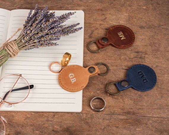 Leather Ring Holder Keychain, Wedding Ring Case Holder, Jewelry