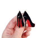 Stained Glass Brooch Louboutin Christian Louboutin High Heel Shoe Louboutin pin Unique Handcrafted Stained Glass Jewelry