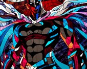 Batman Stained Glass Picture Stained Glass Batman The Dark Knight Superhero Wall Decor DC comics Superhero Wall Decor