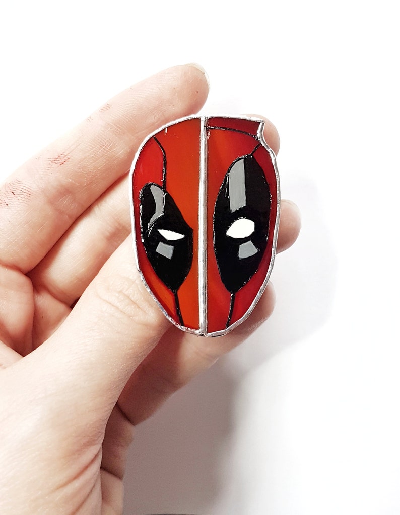 Stained Glass Geek Pin Portrait miniature photo brooch Etsy