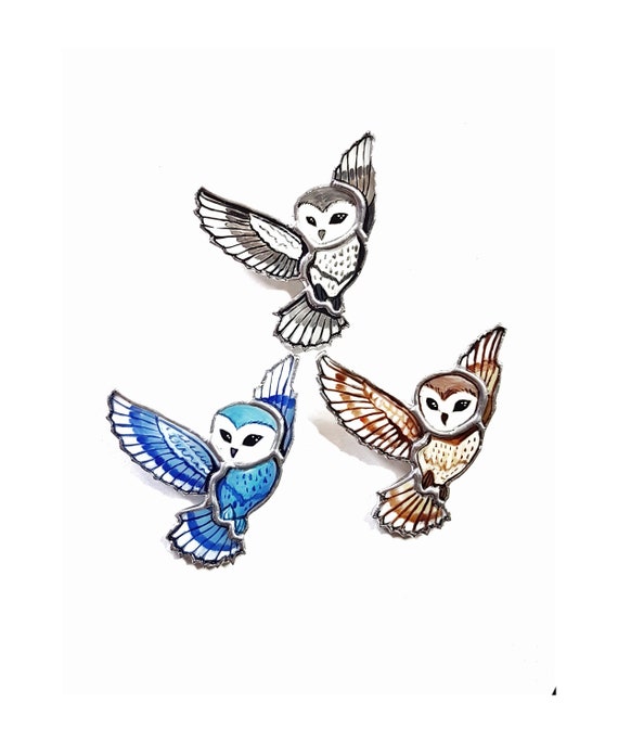 Spilla Di Vetro Colorato Gufo Harry Potter Arte Etsy