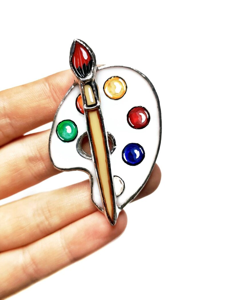 Stained glass Watercolor Palette Miniature paint palette Art Etsy