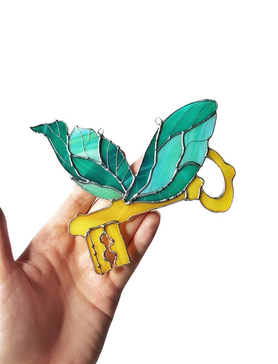 Stained glass flying key suncatcher / Harry Potter stained Etsy