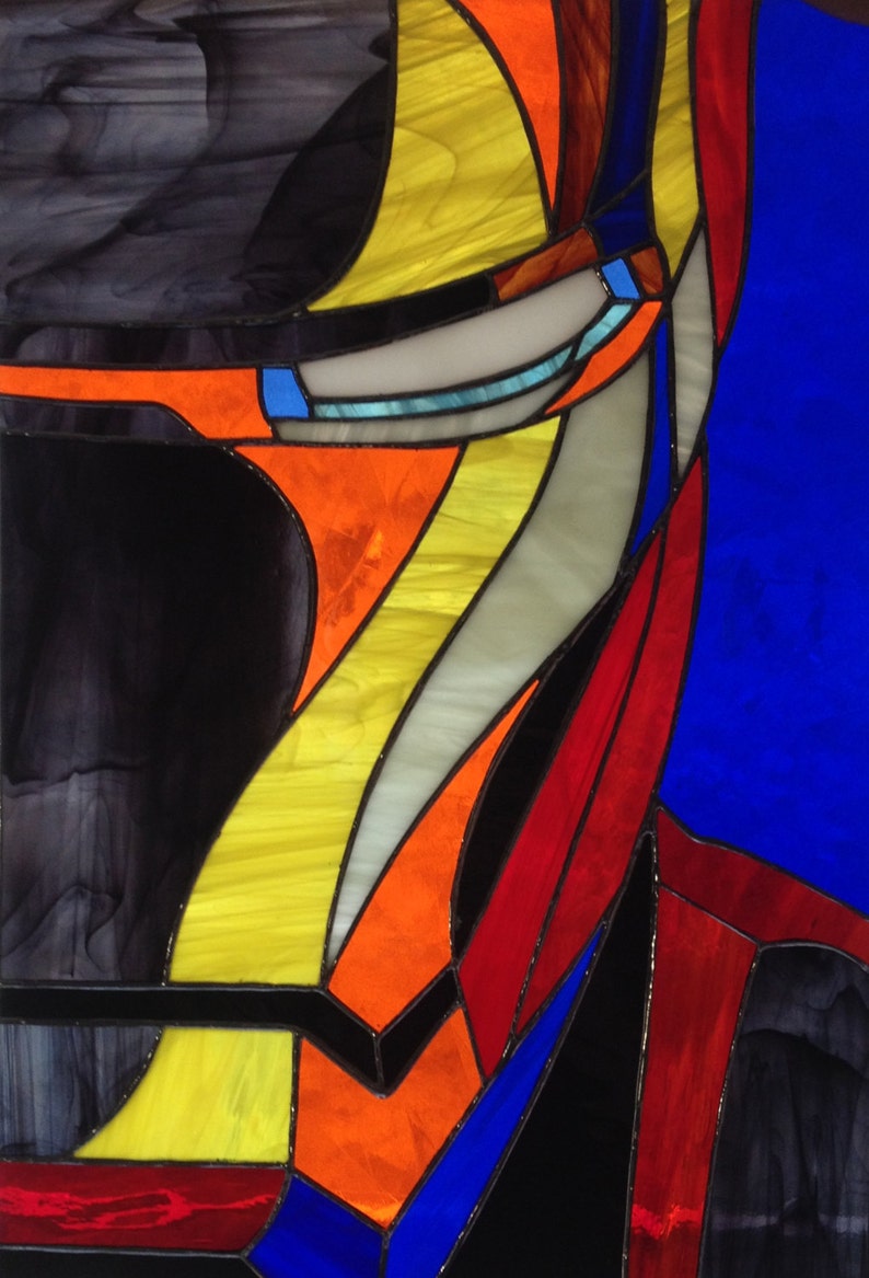 Geek Stained Glass Panel Personalized Wall Art Movie Lover Etsy