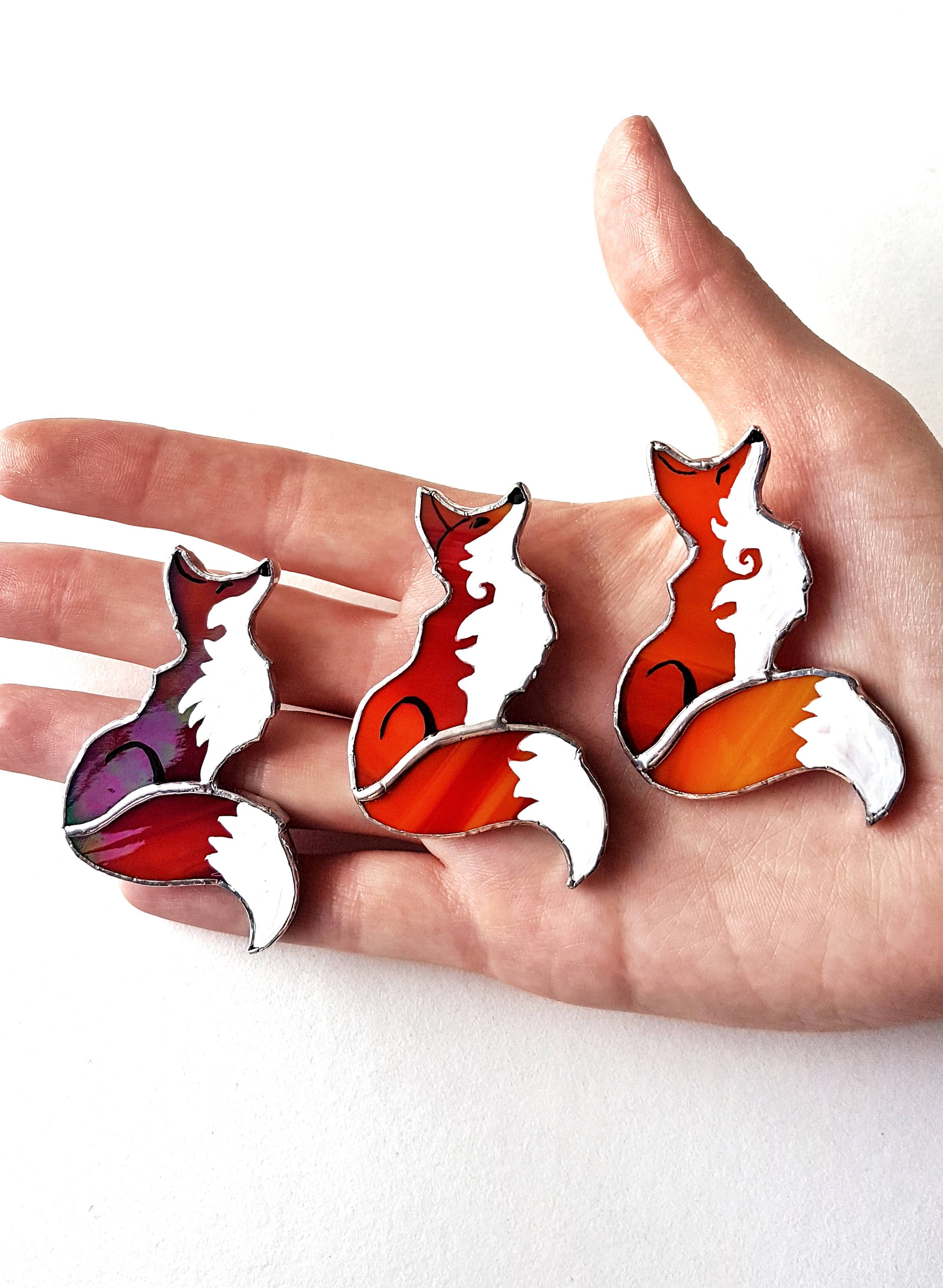 Stained Glass Brooch / Fox / Badge Fox / Fox Jewelry / Pin Fox Etsy