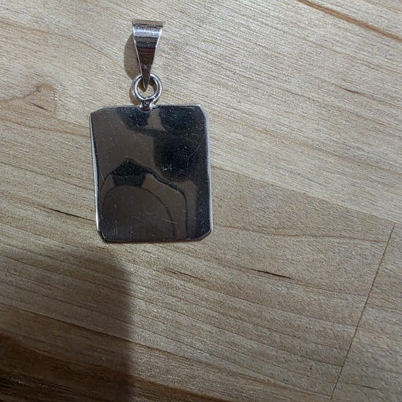 Initial "J" 925 sterling silver rectangle pendant… - image 2