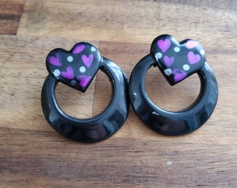 Heart Hoop Earrings - Vintage