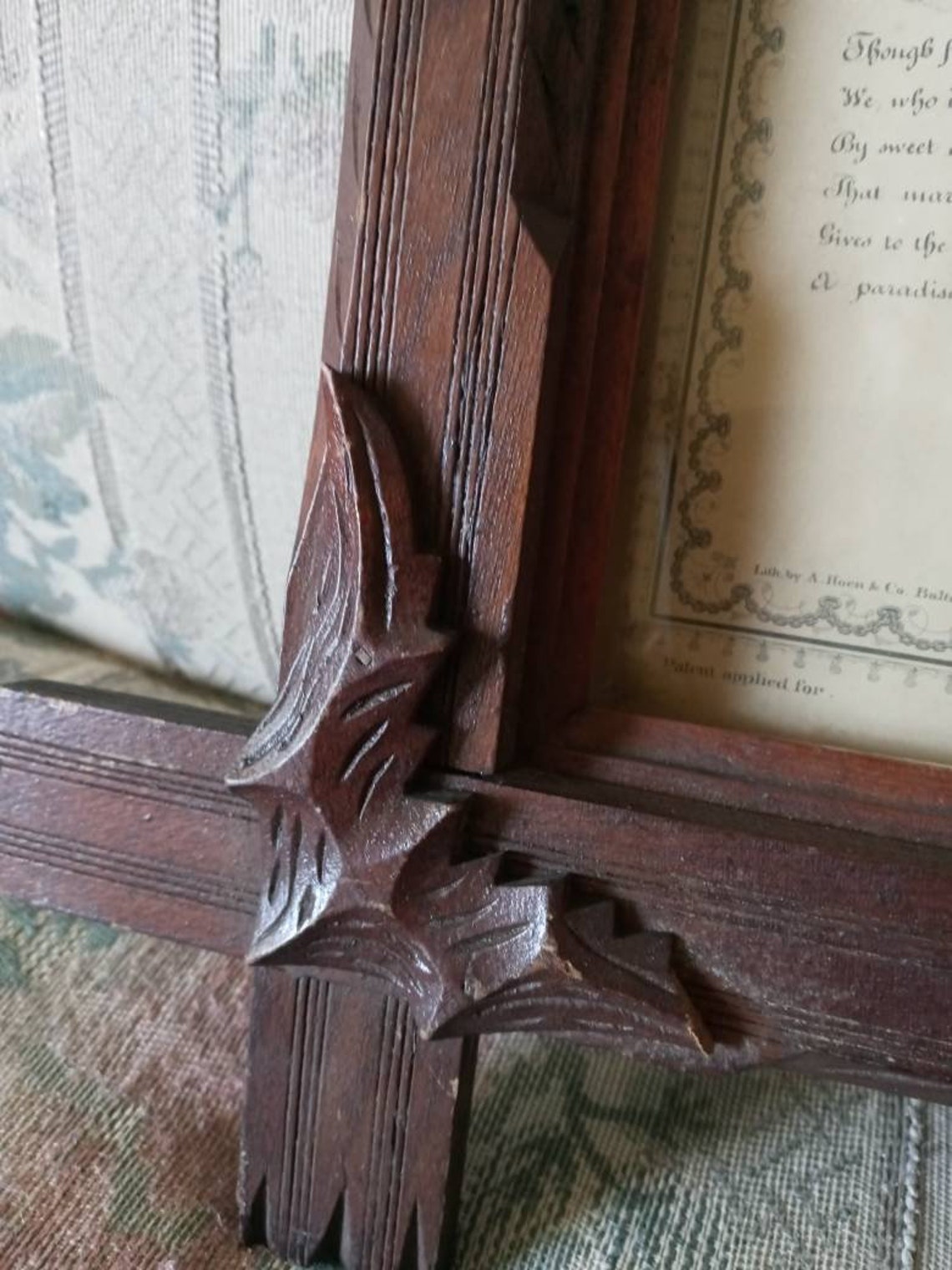 Antik 1867 Foto Heiratsurkunde Rahmen Fledermäuse an Ecken | Etsy