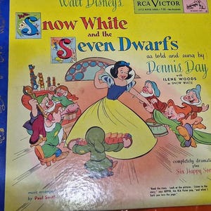 RARE WITH book  Disney Snow White 1949 dbl record set 10" 78's Shellac Record RCA Y-33 Dennis Day Ilene Woods