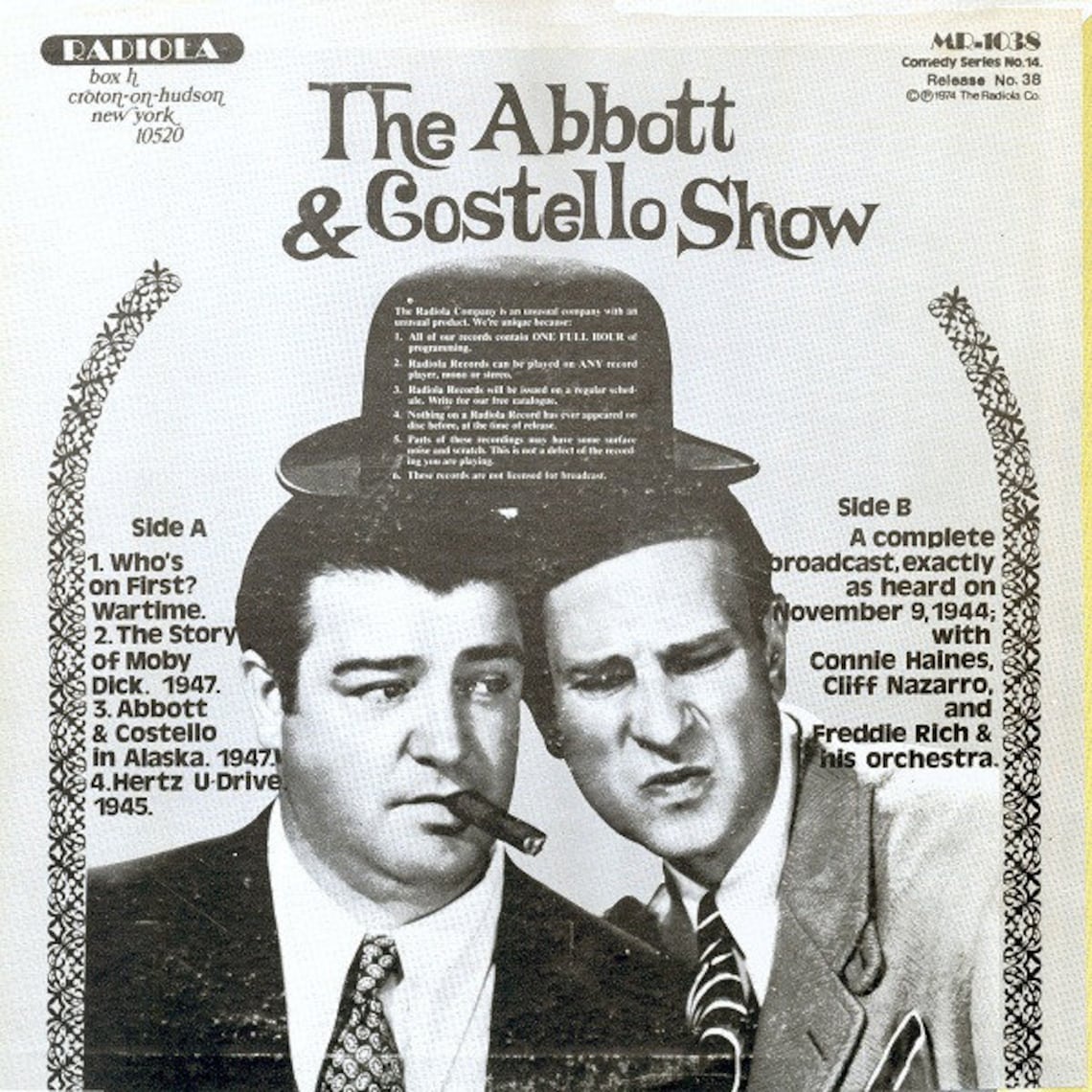 Abbott And Costello Who's On First Lyrics NM/NM Abbott and Costello Who's on First Vinyl Record | Etsy