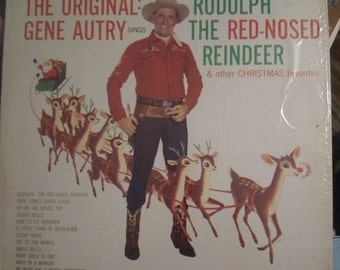 Gene Autry Rudolph the Red Nosed Reindeer Orig Pressing Christmas Vinyl Record Album Lp Joy to the World Away in a Manger Jingle Bells