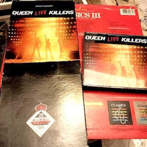 RARE Orig Near Mint CD Longbox Queen Live Killers 2CD Best of Greatest Hits We Will Rock You Don't Stop Me Now Freddie Mercury Brian May