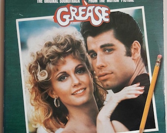 GREASE Movie Film Soundtrack Double Vinyl Record  album John Travolta Olivia Newton John Sha Na Na Frankie Valli & Avalon