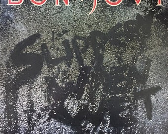Bon Jovi Slippery When Wet Orig Pressing Vinyl Record Album Lp w/ lyric sheet inner sleeve Livin on a Prayer, Wanted Dead or Alive Bad Name