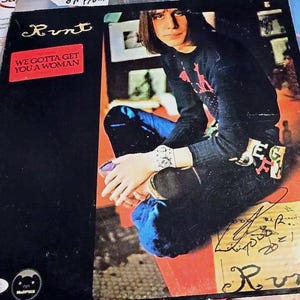 W@W JSA CERTIFIERAD SIGNERAD Autograf CoA Todd Rundgren Runt Vinylskiva Album Lp Utopia Nazz We Gotta Get You A Woman