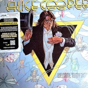 JSA COA Signerad Alice Cooper Välkommen till min mardröm Vinylskiva Album Lp Autograf Vincent Price