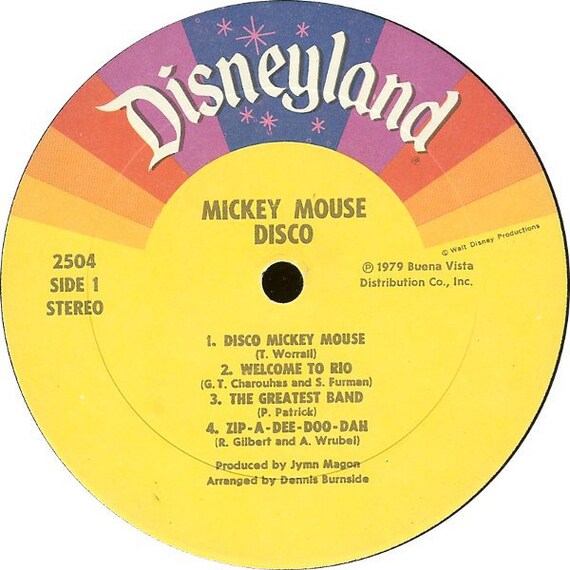 Disney Mickey Mouse Disco Orig Pressing Vinyl Record Album