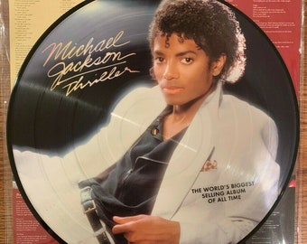 WOW Michael Jackson Thriller Picture Disc Vinyl Record Album Lp NM w insert Billie Jean Beat It Eddie Van Halen The Beatles