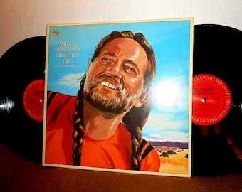 Grandes éxitos de Willie Nelson y algunos que serán Álbum de vinilo DBL Lp Blue Eyes Crying in the Rain On the Road Again Heartbreak Hotel