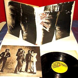 The Rolling Stones Sticky Fingers Vinyl Record Album Lp Zipper cover, pic inner sleeve Brown Sugar Wild Horses Dead Flowers Moonlight Mile image 2