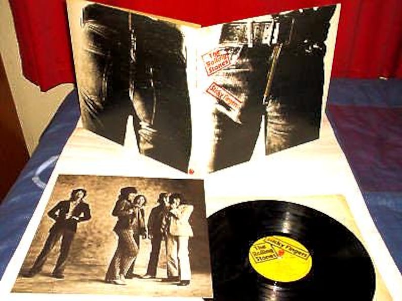 The Rolling Stones Sticky Fingers Vinyl Record Album Lp Zipper cover, pic inner sleeve Brown Sugar Wild Horses Dead Flowers Moonlight Mile image 2